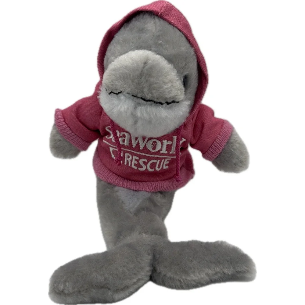 The Petting Zoo Sea World Rescue Plush Dolphin Pink Hoodie‎ 10
